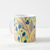 Moderne botanische Pflanzen und Blumen Kaffeetasse (Vorderseite Links)