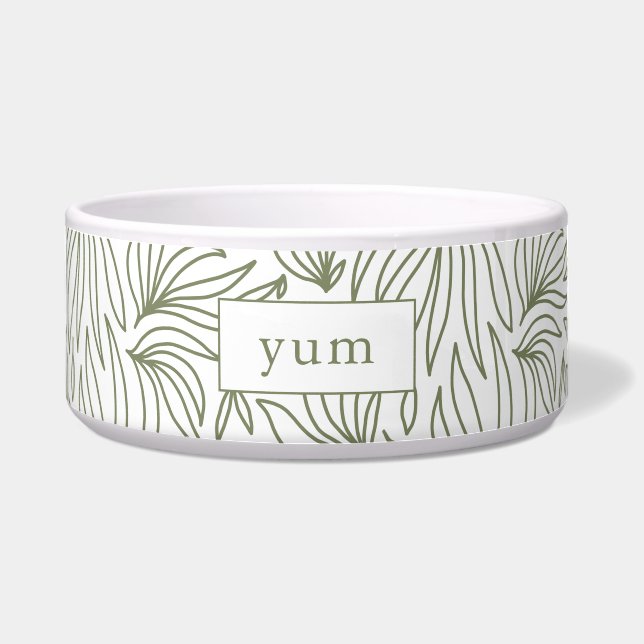 Moderne Botanische Print Yum Dog Bowl Napf (Vorderseite)