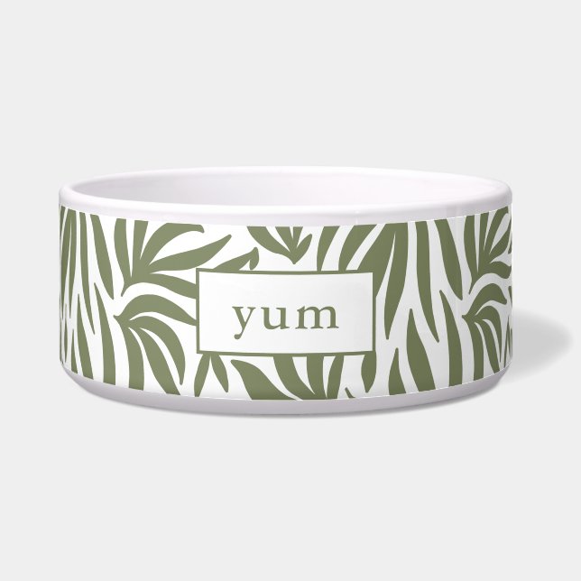 Moderne Botanische Print Yum Dog Bowl Napf (Vorderseite)