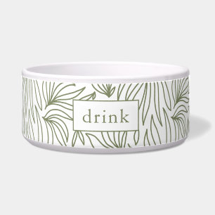 Moderne Botanische Printtrinkdose Dog Bowl Napf