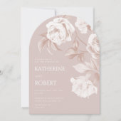 Moderne botanische Rose Einladung (Vorderseite)