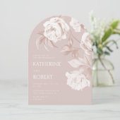 Moderne botanische Rose Einladung (Stehend Vorderseite)