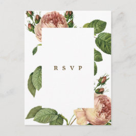 moderne botanische Rose Hochzeit rsvp Postkarte