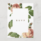 moderne botanische Rose Hochzeit rsvp Postkarte (Vorderseite)