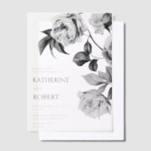 Moderne botanische Rose zum Hochzeitsfest Pergament Einladungen (Versetzt)