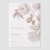 Moderne botanische Rose zum Hochzeitsfest Pergament Einladungen (Vorderseite)