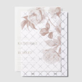 Moderne botanische Rose zum Hochzeitsfest Pergament Einladungen (Versetzt (Einladung))