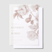 Moderne botanische Rose zum Hochzeitsfest Pergament Einladungen (Versetzt)