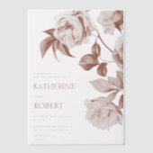 Moderne botanische Rose zum Hochzeitsfest Pergament Einladungen (Vorderseite)