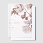 Moderne botanische Rose zum Hochzeitsfest Pergament Einladungen (Versetzt)