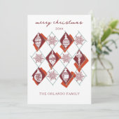 Moderne botanische Rote Weihnachten froh (Stehend Vorderseite)