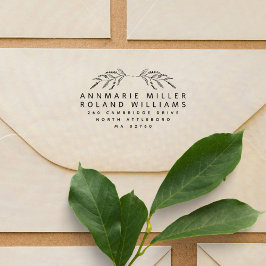 Moderne botanische Rücksendeadresse mit zwei Nachn Permastempel