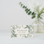Moderne botanische Sage Cream Floral Einfach Visitenkarte (Stehend Vorderseite)