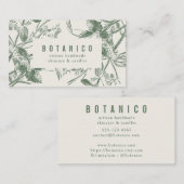 Moderne botanische Sage Cream Floral Einfach Visitenkarte (Vorne/Hinten)