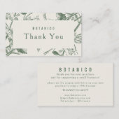 Moderne botanische Sage Cream Floral Vielen Dank Visitenkarte (Vorne/Hinten)