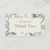 Moderne botanische Sage Cream Floral Vielen Dank  Visitenkarte (Vorderseite)