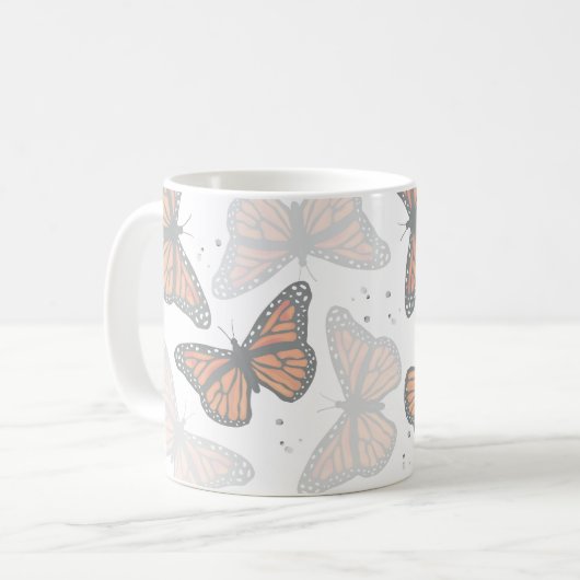 Moderne botanische Schmetterlinge Kaffeetasse (Vorderseite Links)