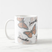 Moderne botanische Schmetterlinge Personalisiert Kaffeetasse (Links)