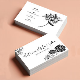 Moderne botanische Schrift und Gezeichnet Blume UK Visitenkarte