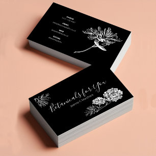 Moderne botanische Schrift und Gezeichnet Blume UK Visitenkarte