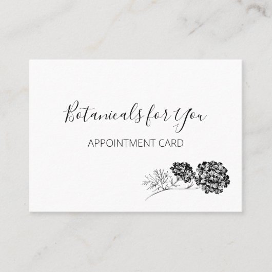 Moderne botanische Schrift und Gezeichnet Blume Visitenkarte (Vorderseite)