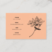 Moderne botanische Schrift und Honeysuckle UK / Eu Visitenkarte (Rückseite)