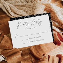 Moderne botanische Schwarz-Weiß-Hochzeit