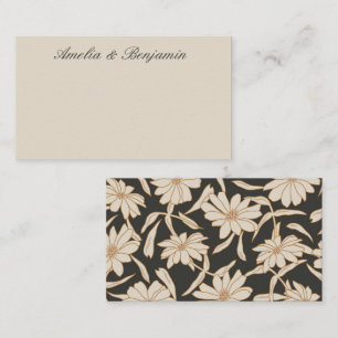 Moderne botanische schwarze Elfenbein-Geschenkverp Mitteilungskarte