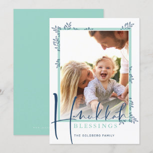 MODERNE BOTANISCHE Segen Rahmen beschnitten Minze  Feiertagskarte