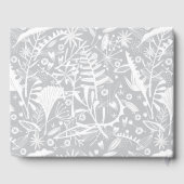 Moderne Botanische Silbergrauhochzeit Gästebuch (Rückseite)