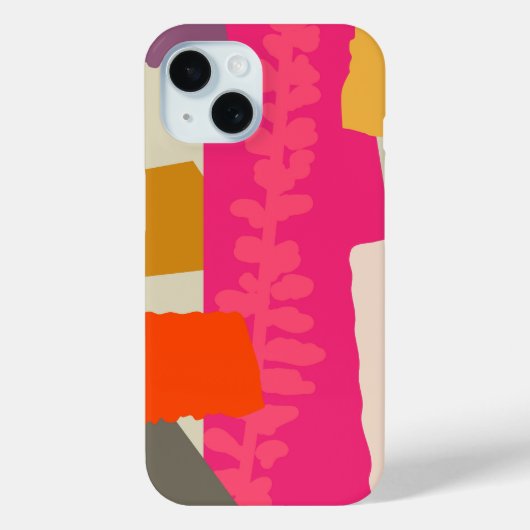 Moderne botanische Silhouette künstlerische Farbbl Case-Mate iPhone Hülle (Rückseite)