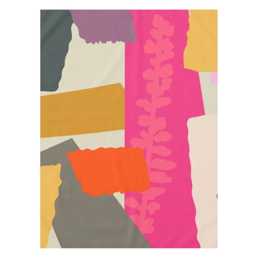 Moderne botanische Silhouette künstlerische Farbbl Tischdecke (Vorderseite)