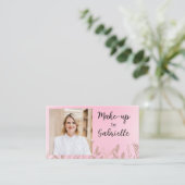 Moderne botanische Soft-Pink-Boho-Foto-QR-Code Visitenkarte (Stehend Vorderseite)