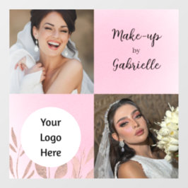 Moderne botanische Soft-Pink-Boho-Photo-Schrift Fensteraufkleber