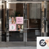 Moderne botanische Soft-Pink-Boho-Photo-Schrift Fensteraufkleber (Büro Tür)