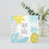 Moderne botanische Sommerhochzeit Retten Sie das D Einladung (Stehend Vorderseite)