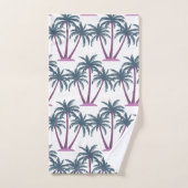 Moderne botanische Sommerpalmen auf Weiß Badhandtuch Set (Handtuch)
