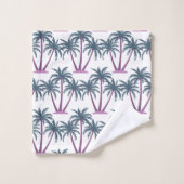 Moderne botanische Sommerpalmen auf Weiß Badhandtuch Set (Waschlappen)