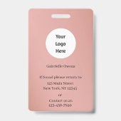 Moderne botanische staubige Rose Boho-Foto Ausweis (Rückseite)
