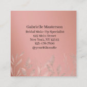 Moderne botanische staubige Rose Boho-Schrift für Quadratische Visitenkarte (Rückseite)