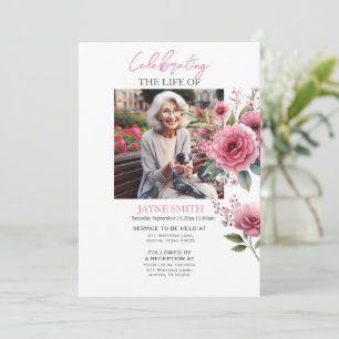 Moderne botanische Trauer-Gedenkfeier E-Vite Einladung