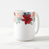 Moderne botanische, trendige Mit Monogramm Foliage Kaffeetasse (VorderseiteRechts)