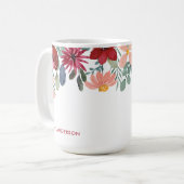 Moderne botanische, trendige Mit Monogramm Foliage Kaffeetasse (Vorderseite Links)