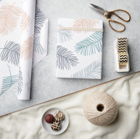 Moderne botanische tropische Blätter Hochzeitsgesc Geschenkpapier (Kunsthandwerk)