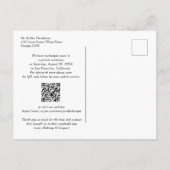 Moderne botanische Vegetation QR Code Foto Hochzei Ankündigungspostkarte (Rückseite)