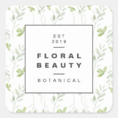 Moderne botanische Vegetation Quadratischer Aufkleber (Vorderseite)