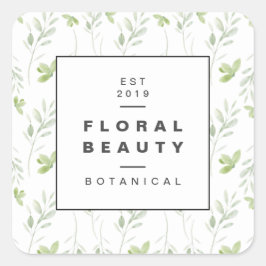 Moderne botanische Vegetation Quadratischer Aufkleber