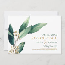 Moderne botanische Vegetation rustikal Save the Da