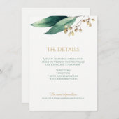 Moderne botanische Vegetation rustikale Details Ka Begleitkarte (Vorne/Hinten)