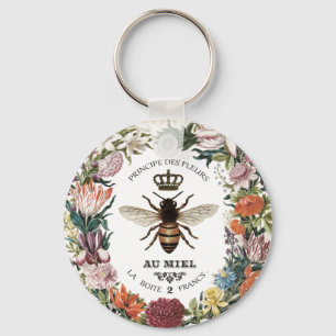 MODERNE BOTANISCHE VINTAGE-KÖNIGIN-BIENE SCHLÜSSELANHÄNGER